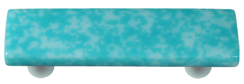 Hot Knobs HK8054-PA Granite Turquoise Blue & White Rectangle Glass Cab