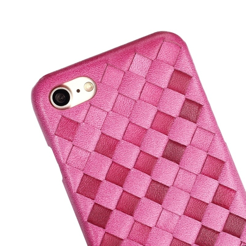Hot Pink Woven Leather iPhone Case