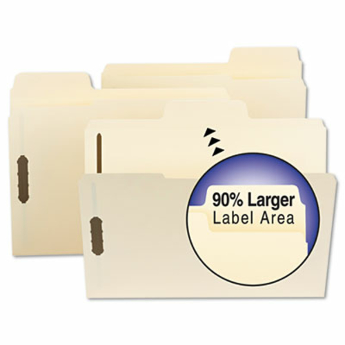 Smead 14535 SuperTab File Folders with Fastener  1/3 Cut  11 Point  Le