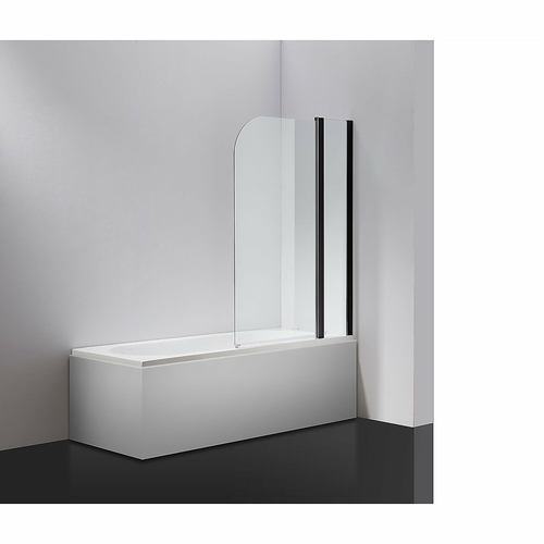 180° Black Pivot Door 6mm Safety Glass Bath Shower Screen By Della