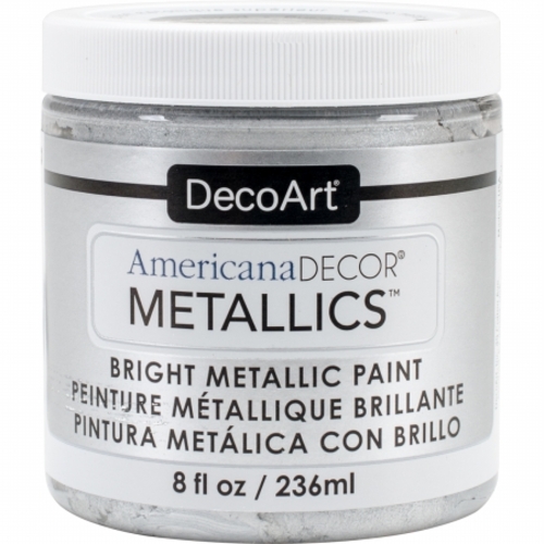 Deco Art ADMTL-07 8 oz Americana Decor Metallic Paint, Sterling Si