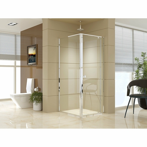 Front: (74~82) x 195cm Adjustable Semi Frameless Shower Screen in