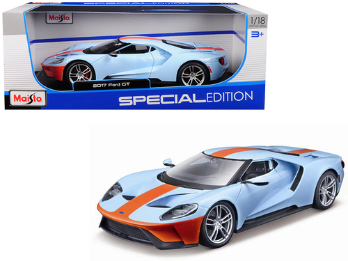 2017 Ford GT Blue with Orange Stripe \Special Edition\" 1/18 Diecast