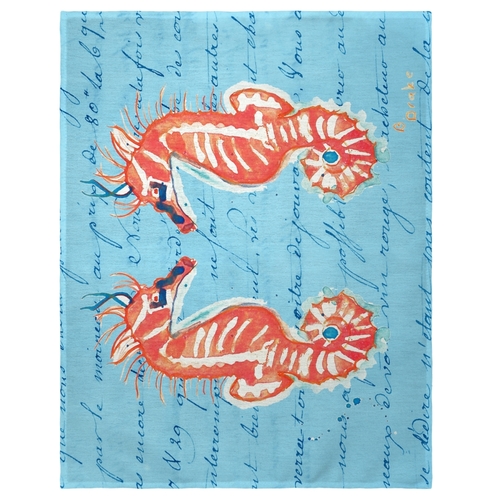 Betsy Drake PM100B 14 x 18 in. Coral Seahorses Place Mat - Set of 4