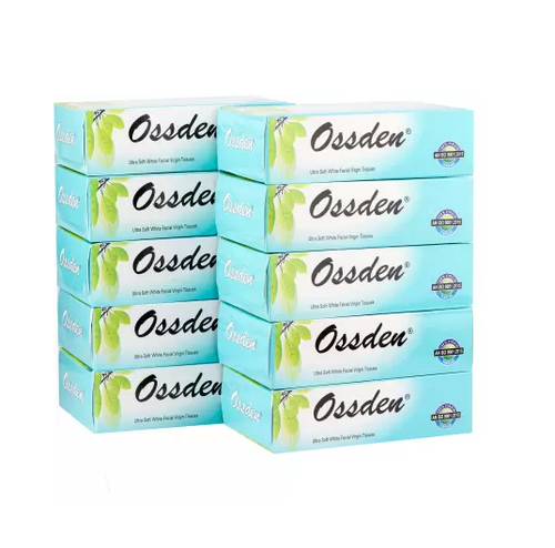 2 ply facial tissue 100% virgin paper WHITE pack of 10