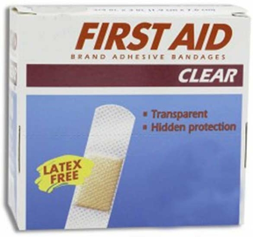 Clear Bandages. Case of 1200 Adhesive Bandages 1.5" x 1.5" for Wound