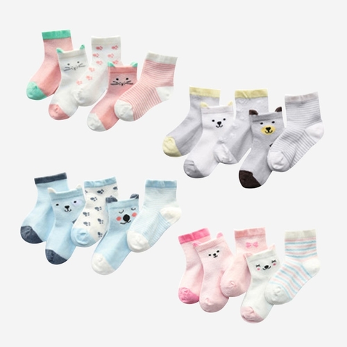 5Pairs/Lot Cartoon Baby Socks Summer Children Sock