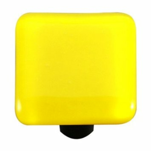 Hot Knobs HK1010-KA Canary Yellow Square Glass Cabinet Knob - Aluminum