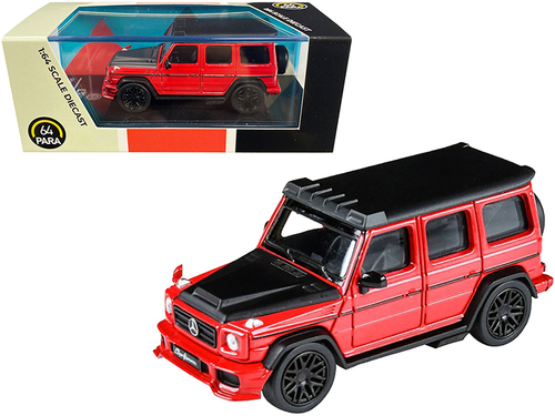 Mercedes AMG G63 Liberty Walk Wagon Red with Black Hood and Top 1/64