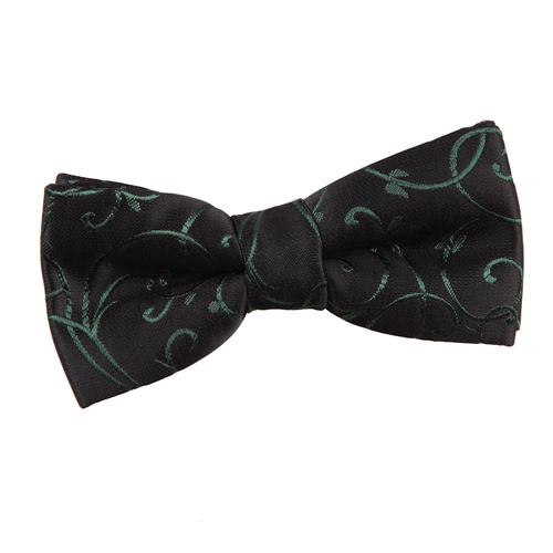Swirl Pre-Tied Bow Tie - Boys - Black & Green