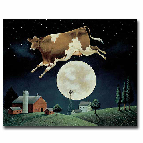 Artistic Home Gallery 1620K734IG Cow Jumps over The Moon by Lowell Her