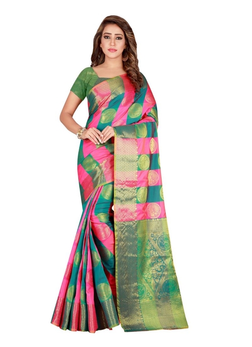 Generic Women's Banarasi silk Saree with Blouse