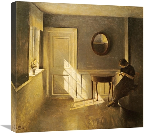 Global Gallery GCS-266615-22-142 22 in. A Girl Reading in an Interior 