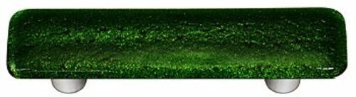 Hot Knobs HK1024-PA Light Metallic Green Rectangle Glass Cabinet Pull 