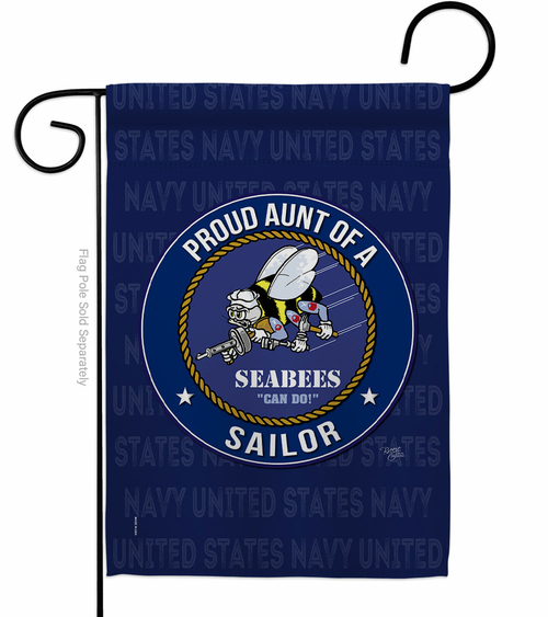Breeze Decor G158494-BO Seabees Proud Aunt Sailor Garden Flag Armed Fo