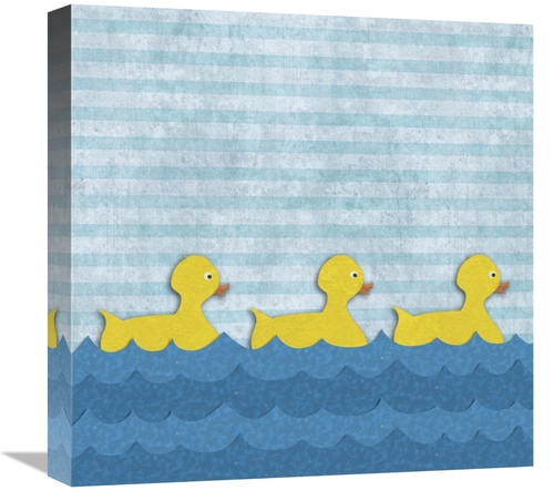 Global Gallery GCS-388519-1818-142 18 x 18 in. Ducks - Three Baby Duck