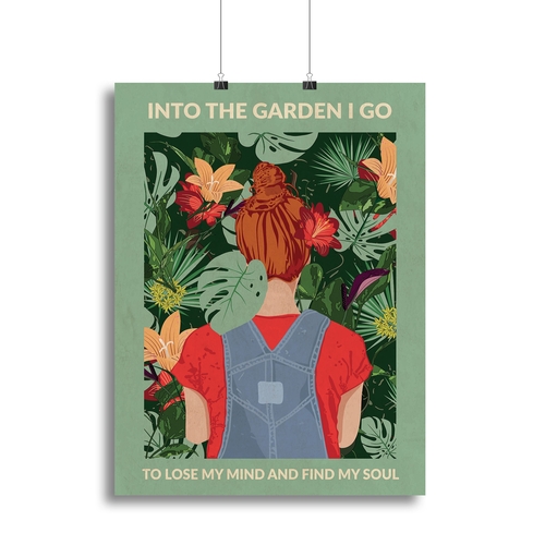 Into the Garden redhead a Light Green Canvas Print or Poster