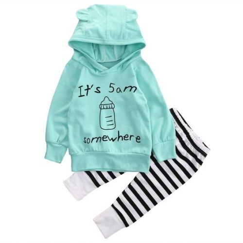 Newborn Baby Kids Boy Girl Long Sleeve Hooded Tops