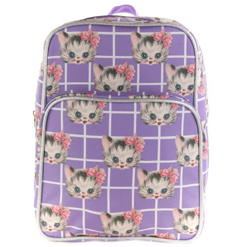 Backpack retro Lila cats