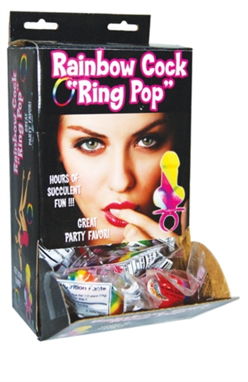 Rainbow Cock Ring Pop - 12 Piece Display