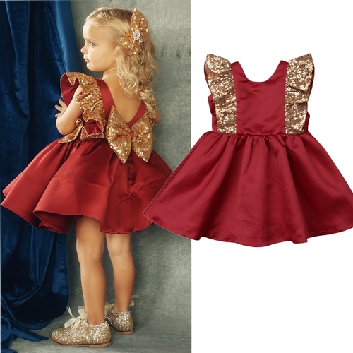 Formal Princess Sweet Infant Kids Baby Girls Dress