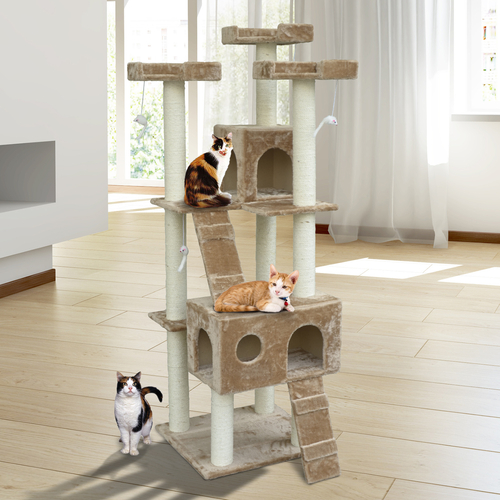 PawHut 71-Inch Cat Tree Furniture Pet Tower House with Scratch Post