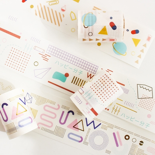 60mm*5m Cute Geometric Gold Washi Tape