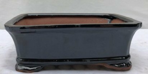 Black Ceramic Bonsai Pot - Rectangle8" x 6.5" x 3"