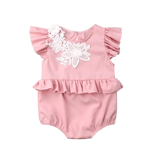 Newborn Baby Girl Flowers Bodysuit Sweet Summer