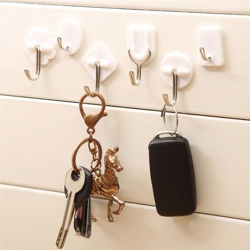 6PCS Varies Shape Sticky Wall Hanger Keys Storage