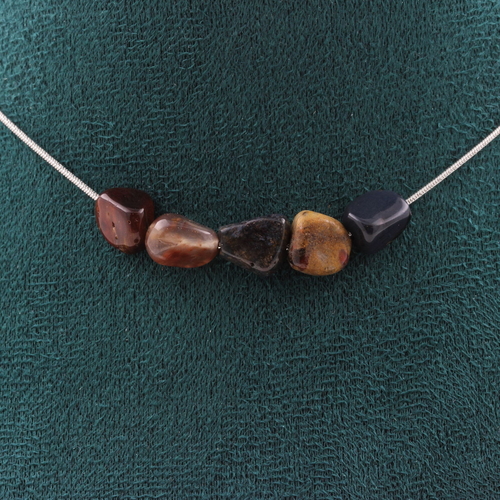 Pietersite from the USA 5 beads necklace