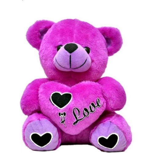 45Cm Heart Teddy Bear With I love U Msg-Purple