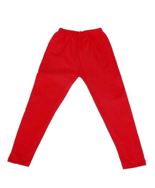 Girl's Cotton Red Leggings