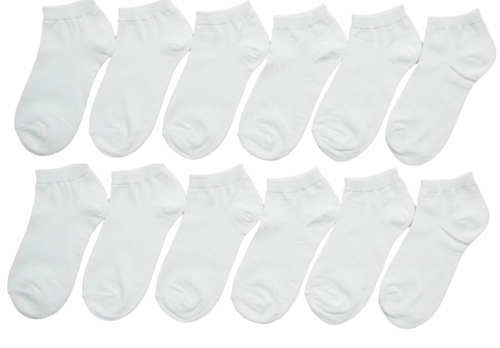 Youth Unisex White Low Cut Socks - Size 6-8