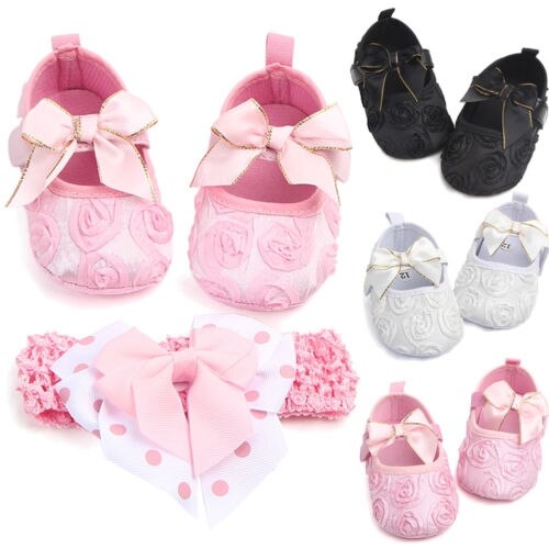 Infant Newborn Baby Girl Flower Shoes Kid