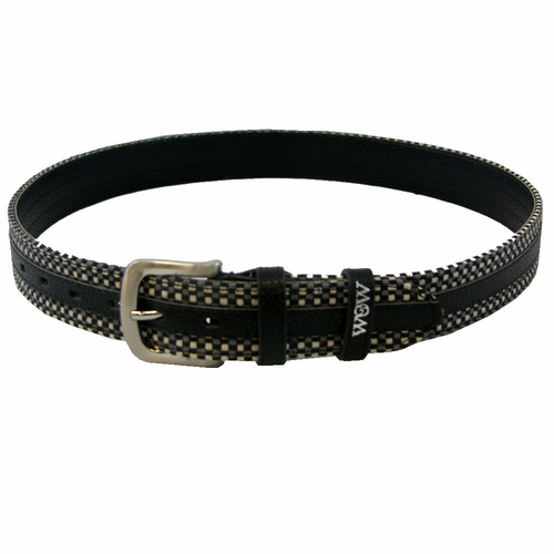 Winners Outer Wear WB50036 36.37 in. Unisex Leather Woven Belt with Si