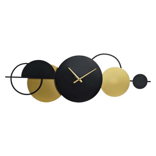 Wall Clock DKD Home Decor Black Golden Metal Modern 123 x 5 x 48 cm