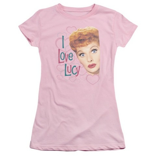Trevco Lucy-Hollywood Open Hearts Short Sleeve Junior Sheer Tee, P