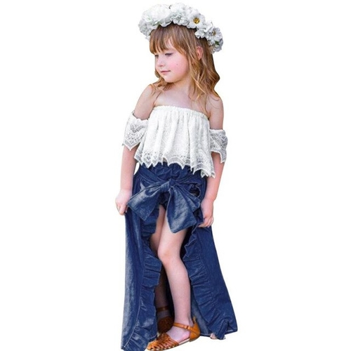 Childrens sets 3 pcs Toddler Girls Solid Ruffles