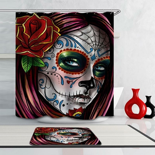 Gorgeous Skull Face Lady Shower Curtain