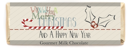 The MintBox Bar33091 Christmas Wish Gourmet Milk Chocolate Bar  24 Pac