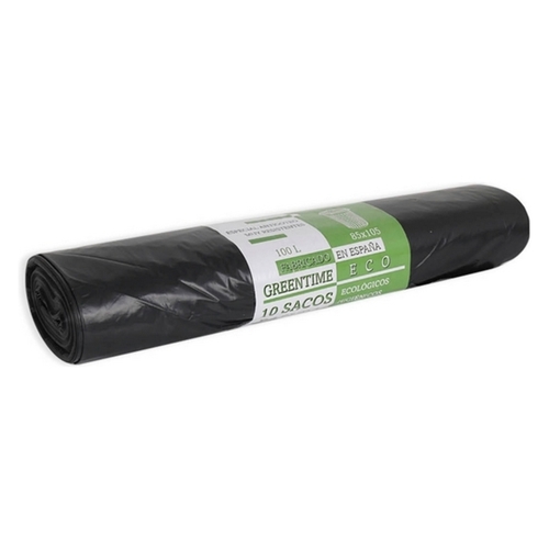 Rubbish Bags Eco Green Time 100 L Black (10 uds)