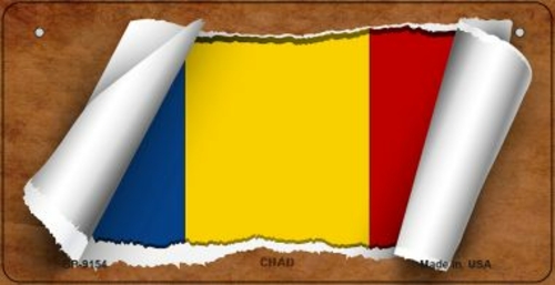 Smart Blonde BP-9154 3 x 6 in. Chad Flag Scroll Novelty Metal Bicycle 