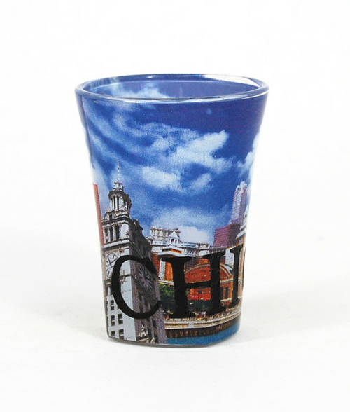 Americaware SGCHI04 Chicago Full Color Etched Shot Glass