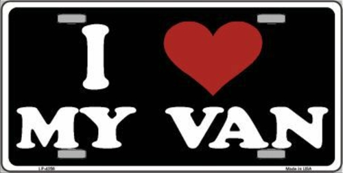 Smart Blonde LP-4256 I Love My Van Black Metal Novelty License Plate