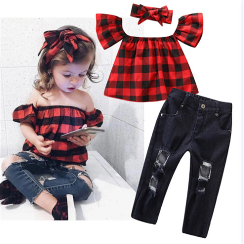 Fashion Kids Baby Girl Outfits Summer Clothes Sets