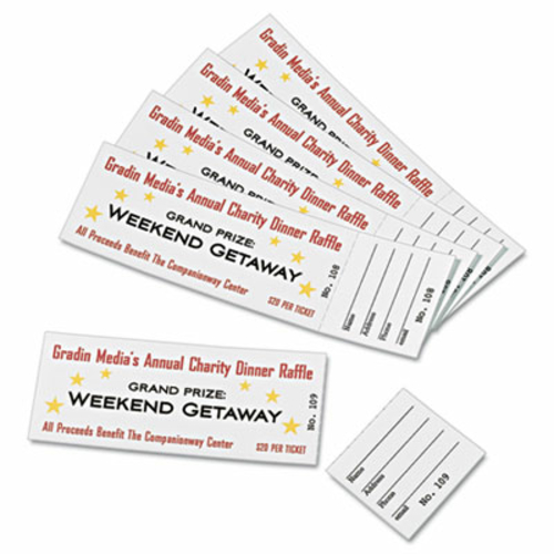 Avery 16154 Tickets with Tear-Away Stubs  1 .75 x 5 .5  Matte White  2