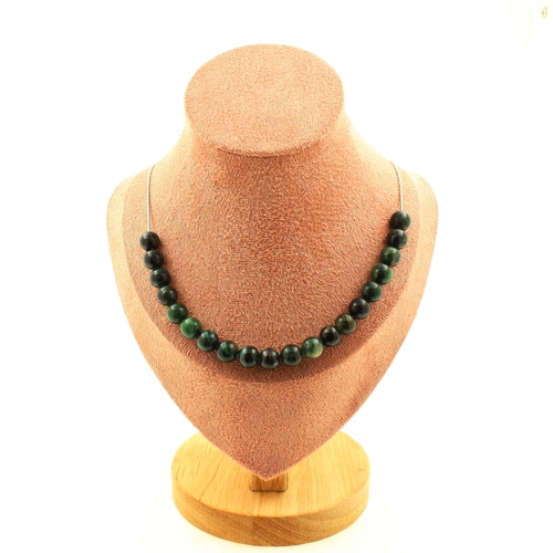 Emerald from Zambia Quality 3A 8 mm 20 beads necklace. 