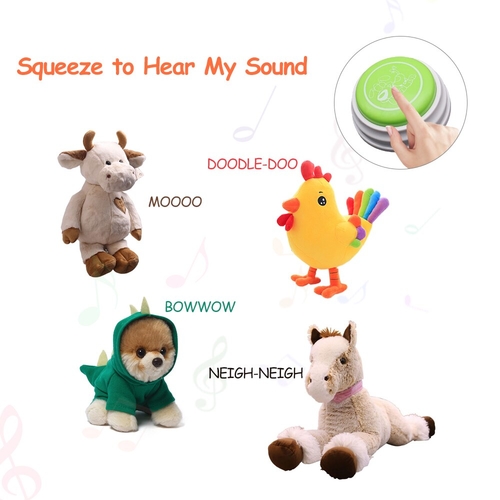 Dog Toys Animal Sound Box Round Squeeze Button Dog