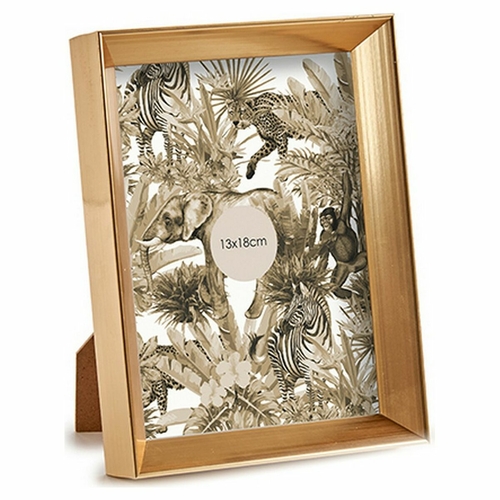 Photo frame Golden 15,3 x 3,3 x 20,3 cm Plastic Glass (13 x 18 cm)